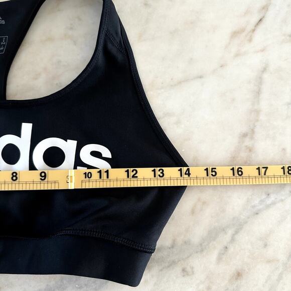 Adidas Climalite Black Racerback Sports Bra M Gym Activewear Running - Picture 6 of 6